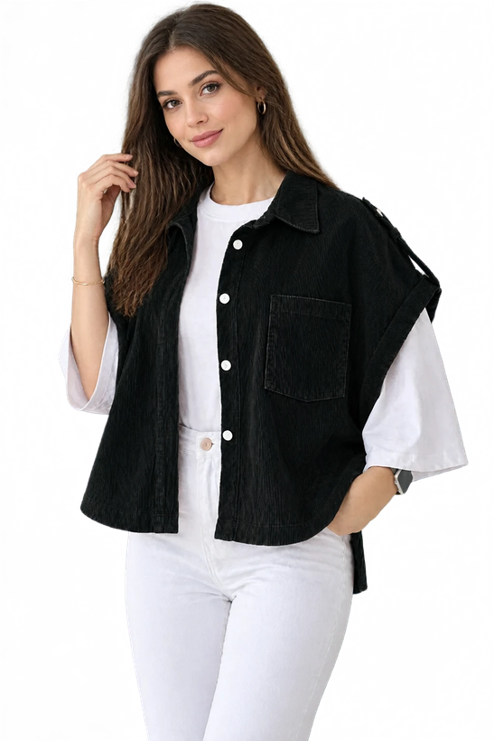 وست پاییزه مخمل کبریتی زنانه